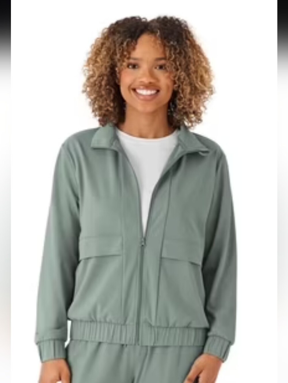 Light Sage Women's Zip-Front Jacket - Unbranded